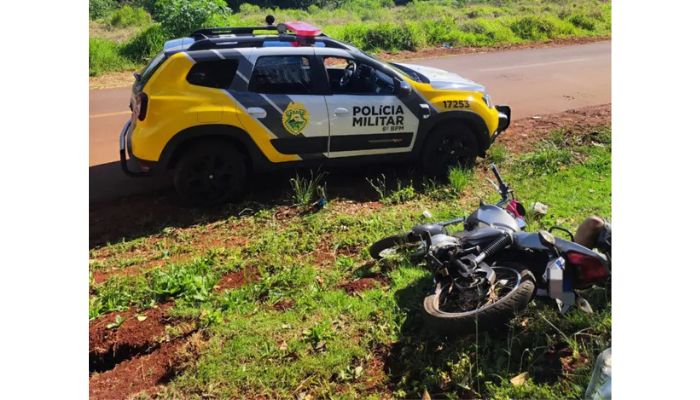 Catanduvas - Menor foge da PM com moto irregular e cai durante perseguição 